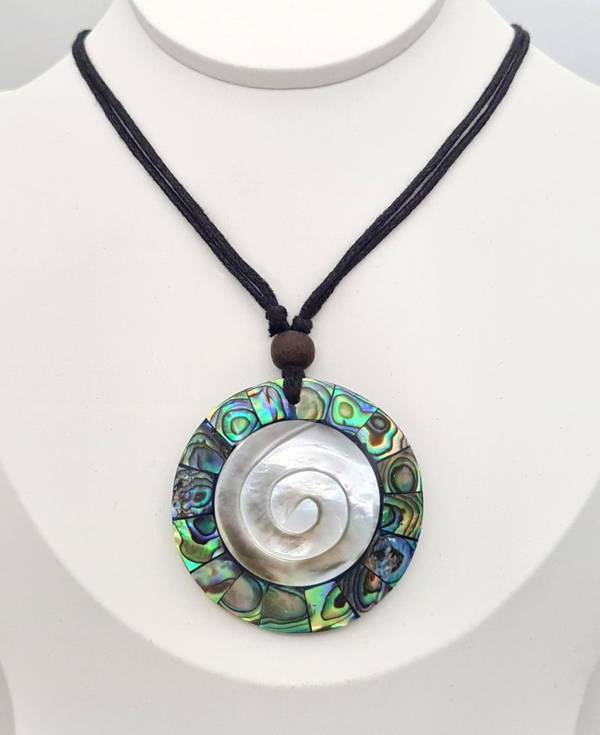 Paua Abalone Necklace, Natural Mother of Pearl Necklace, Handmade Beads Seashell Necklace for Women, Jewelry CA193 - Image 2