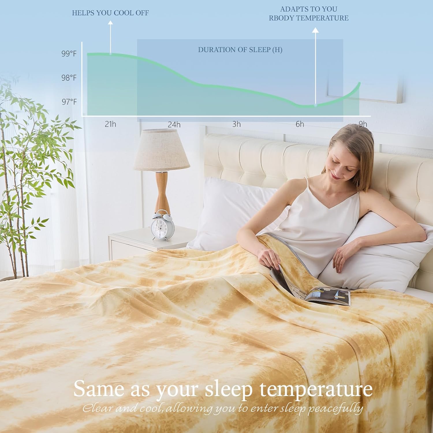 Cooling Blanket Throw Size (50"x70") for Hot Sleepers Ultra Lightweight & Breathable Summer Blanket, Soft Thin Cooling Blanket for Night Sweats, Bed & Couch