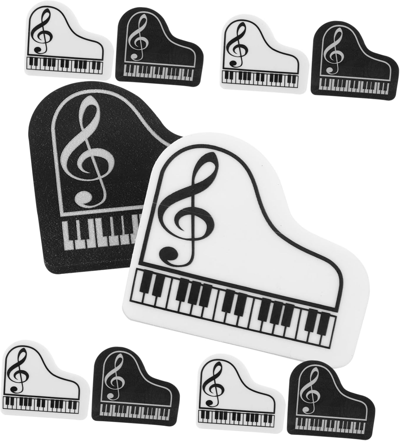 SECFOU Piano Erasers Set 10Pcs Small Writing Erasers Erasers for Boys and Girls Students