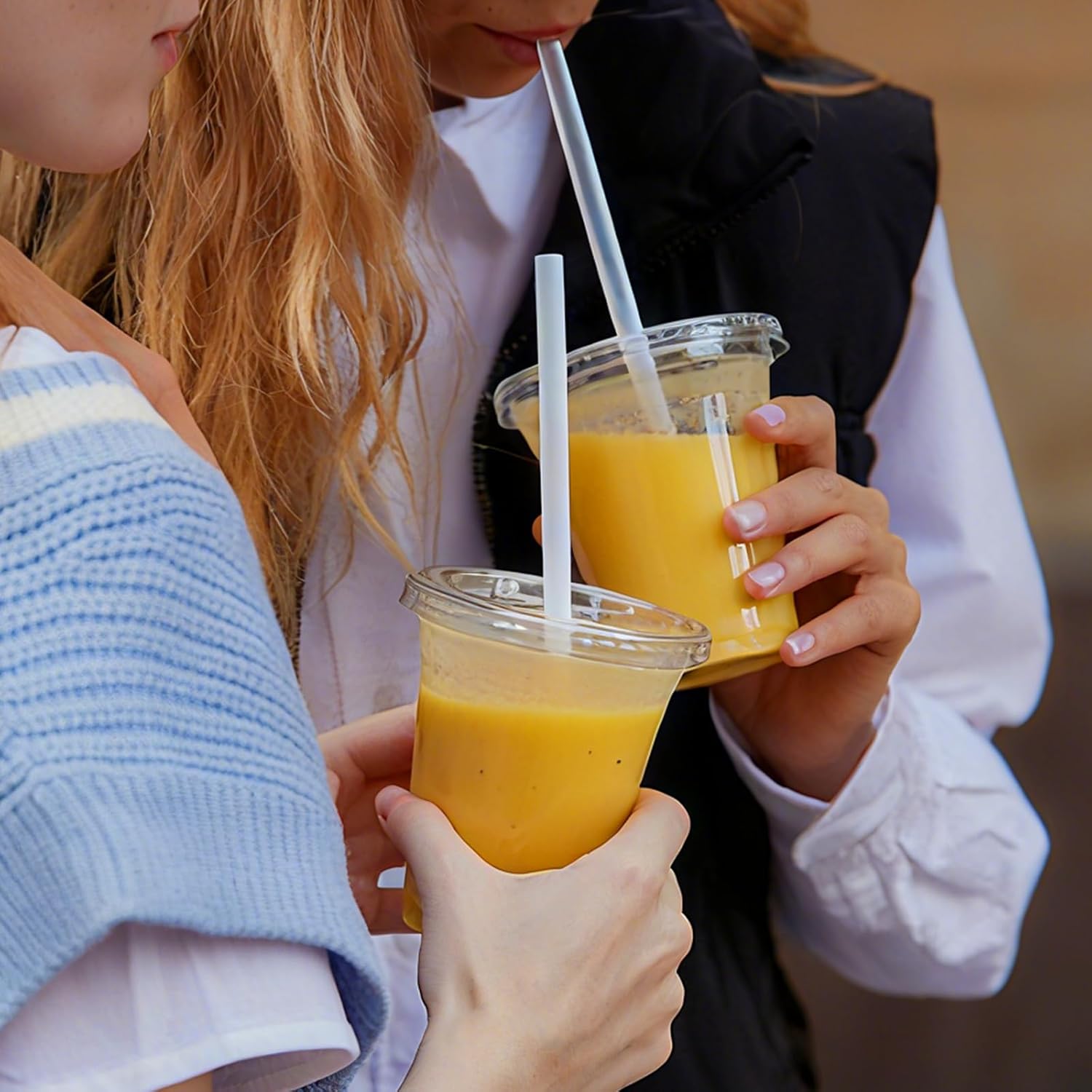 16oz Clear Plastic Cups with Lids and Straws - 50 Set Cold Drinking Disposable Cups for Iced Coffee, Bubble Tea, Smoothie, Parties, Picnic - BPA Free & Leak-Proof - Image 7