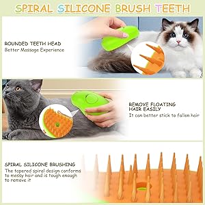 Cat Steam Brush, 3 In1 Steam Cat Brush, Steam Brush for Cats, Steamy Cat Brush, Rechargeable Silicone Steam Pet Brush, Multifunctional Pet Hair Comb for Removing Tangled And Loosse Hair (Yellow)