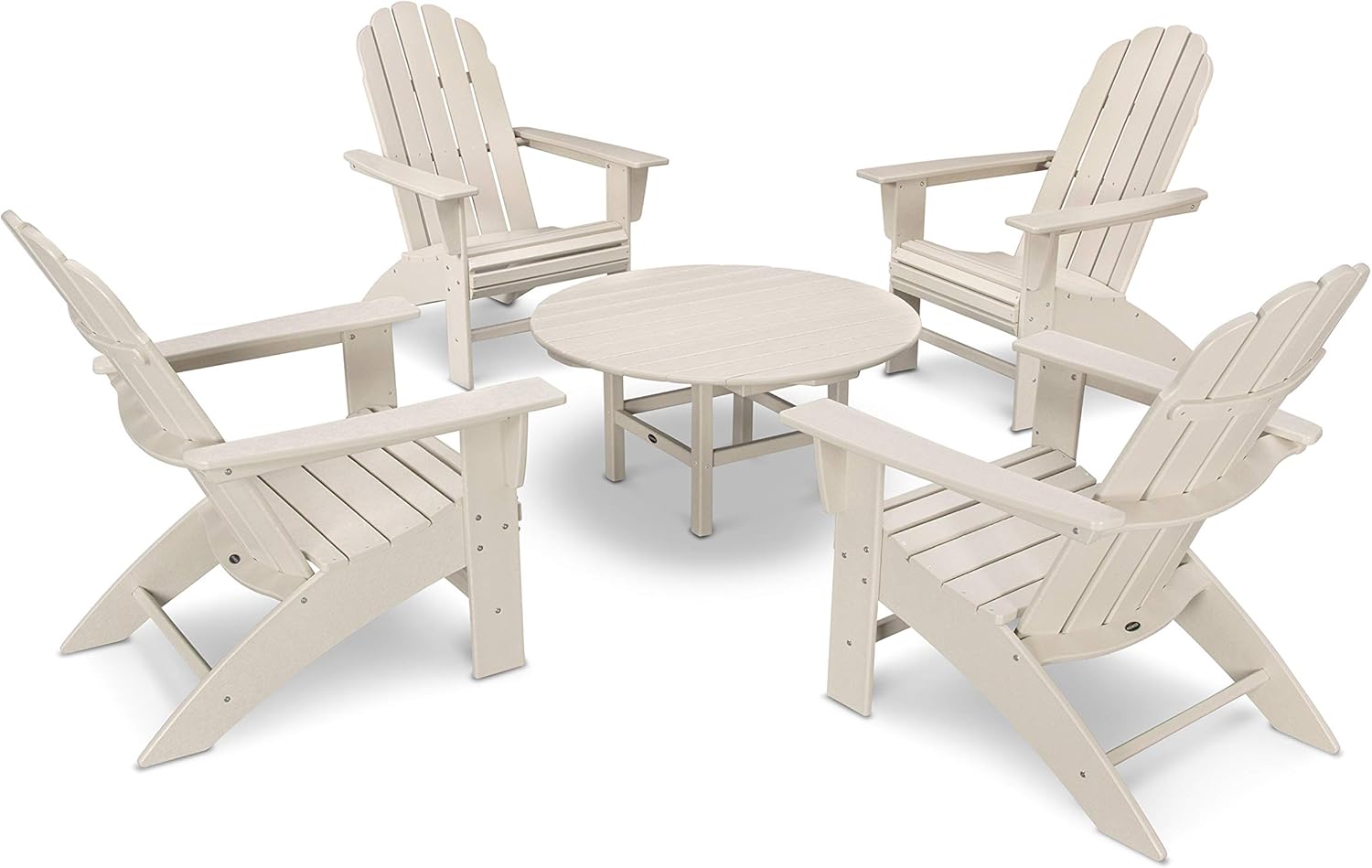 POLYWOOD Vineyard 5-Piece Oversized Adirondack Chair Conversation Set