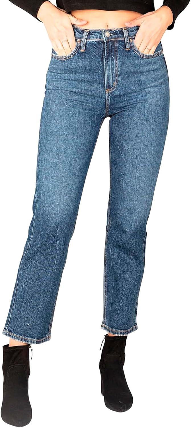 Silver Jeans Co. Women's Highly Desirable High Rise Straight Leg Jeans - Legacy