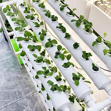 Hydroponics Growing System, Hydroponics Growing System Tower, PVC Pipe, 108 Holes, for Planting Vegetables, Indoor Garden System Tall Hydroponics System Outdoor