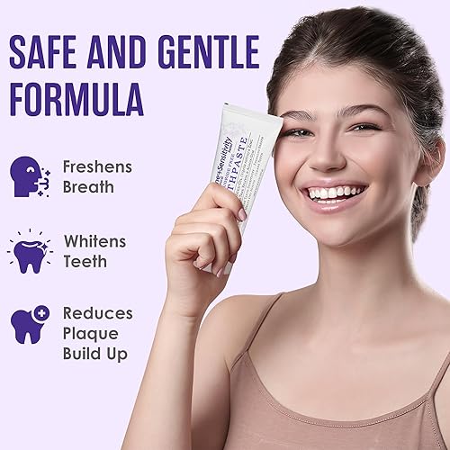 Miniatura 3 de SprinJene Alivio natural de la sensibilidad, pasta de dientes sin flúor para dientes sensibles (paquete de 4) + enjuague bucal sin flúor y sin