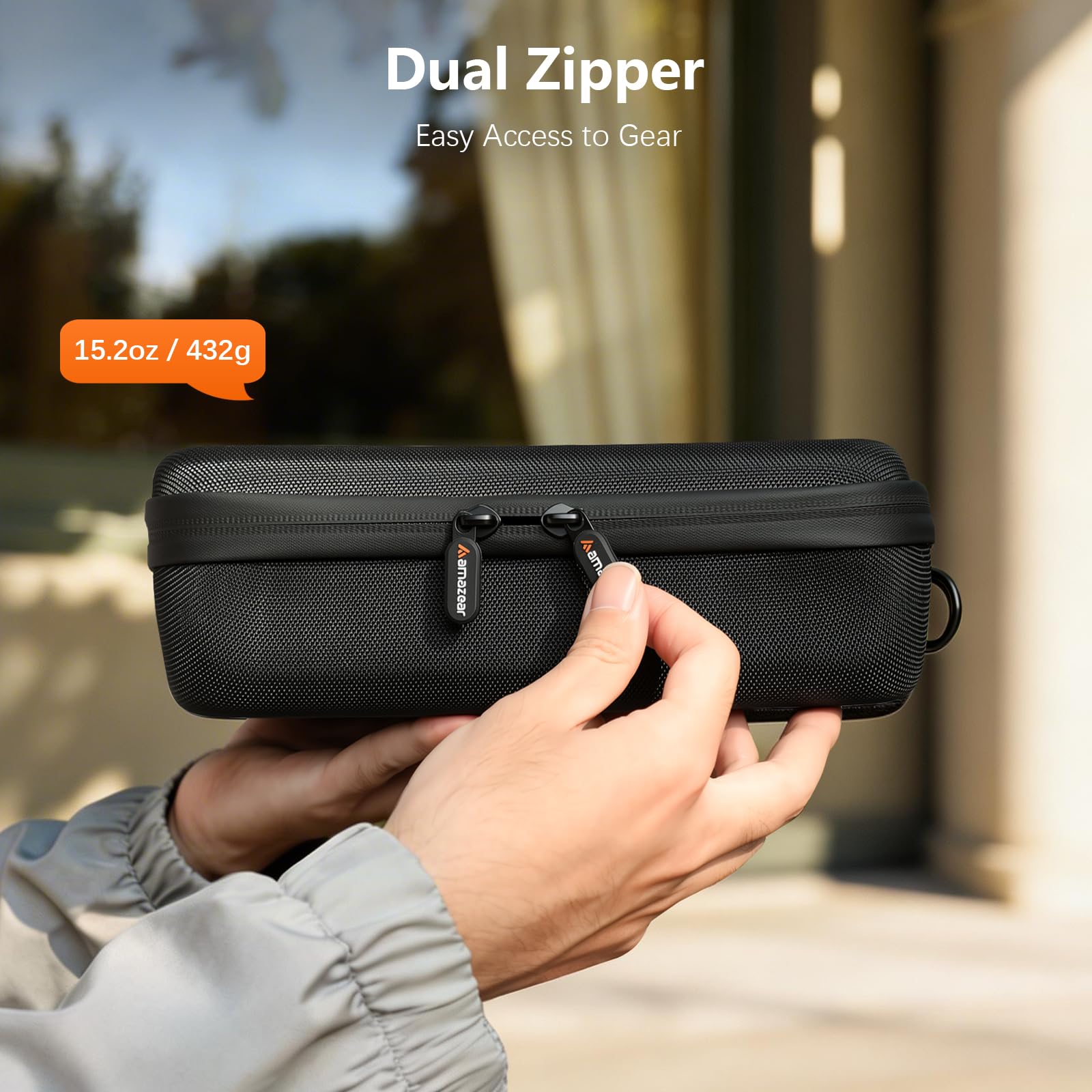 AMAZEAR Custodia da trasporto per accessori Insta360 X5 / X4 Air, Borsa impermeabile, Borsa a tracolla portatile per Insta360 X5 / X4 Air, Compatibile con asta selfie, Totalmente nero, Media