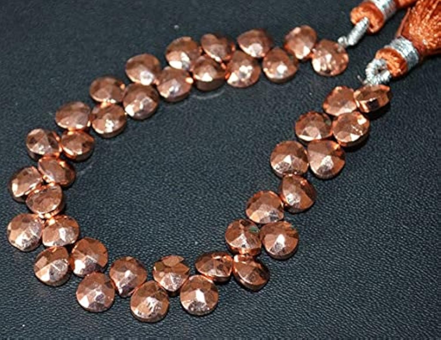 Briolette de Pyrite de Cuivre en cœur facetté de haute qualité pour bijoux haut de gamme