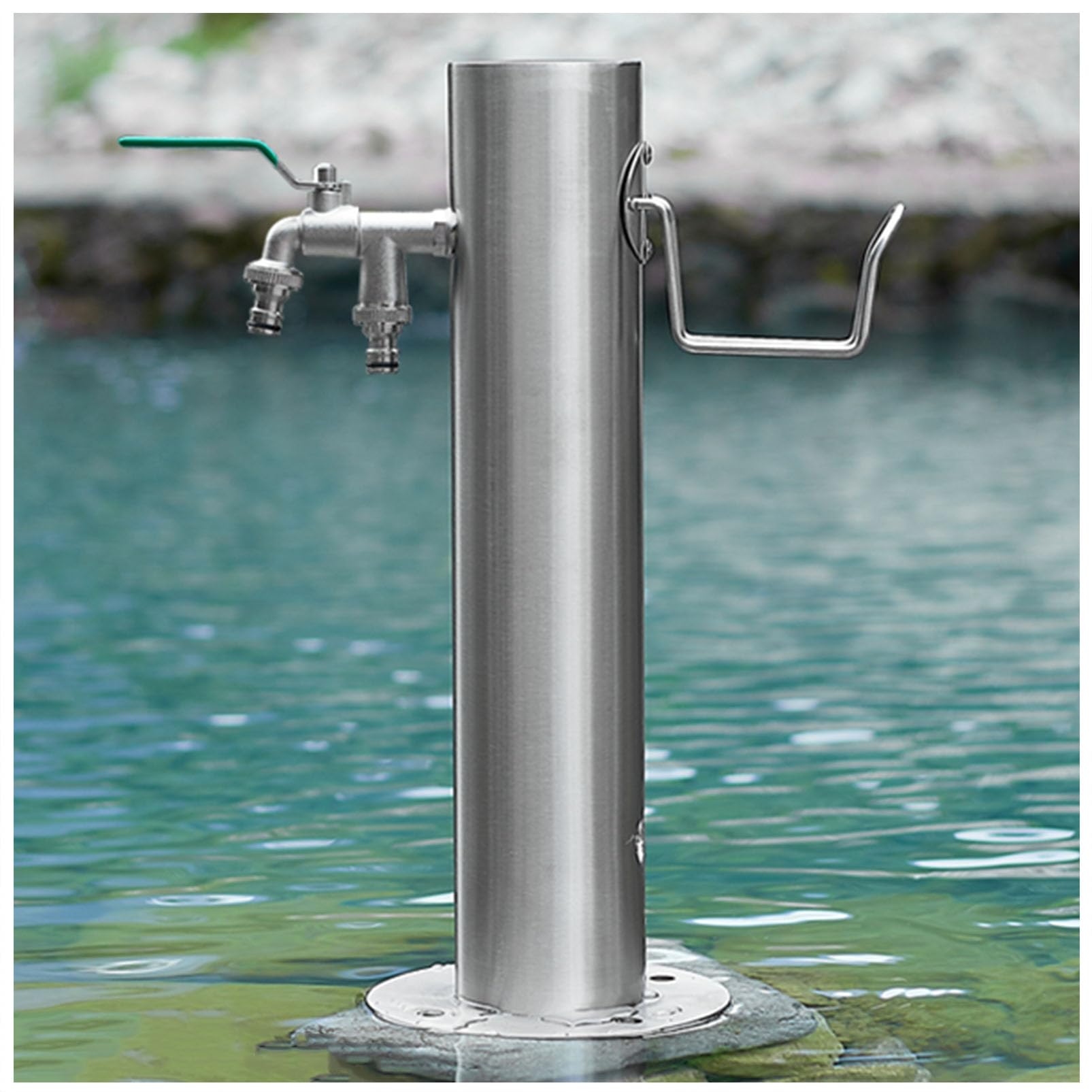 ZYCHSJXA Garden Water Fountain with Anti-Leak Faucet Stainless Steel Outdoor Hydrant Hose Support for Backyard Patio Decor and Stylish Feature