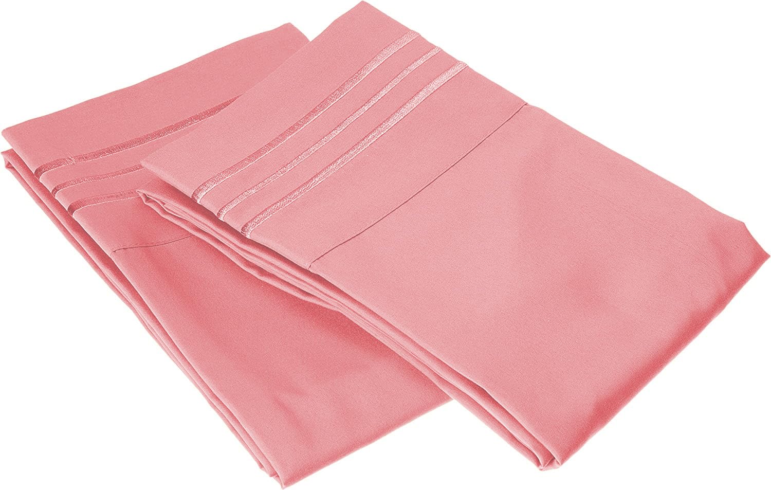 Elegant Comfort Wrinkle & Fade Resistant 1500 Premium Hotel Quality Microfiber Ultra Soft Luxurious 2-Piece Pillowcases, King Size, Dusty RoseOEKO-TEX STANDARD 100