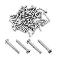 Vista 224 de MroMax 30 tornillos de máquina Phillips de cabeza plana M2 x 0.197 in, acero inoxidable 304 18-8, rosca completa, tornillos de cabeza cruzada gris