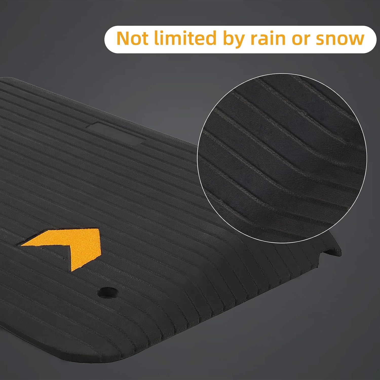 Heavy Duty Rubber Threshold Ramp for Wheelchair Access – 3.5" Rise, 33,000 lbs Capacity, Non-Slip Portable Curb Ramp for Home Doorways, Driveways, and Cars – Color: Black, Size: KR-C5