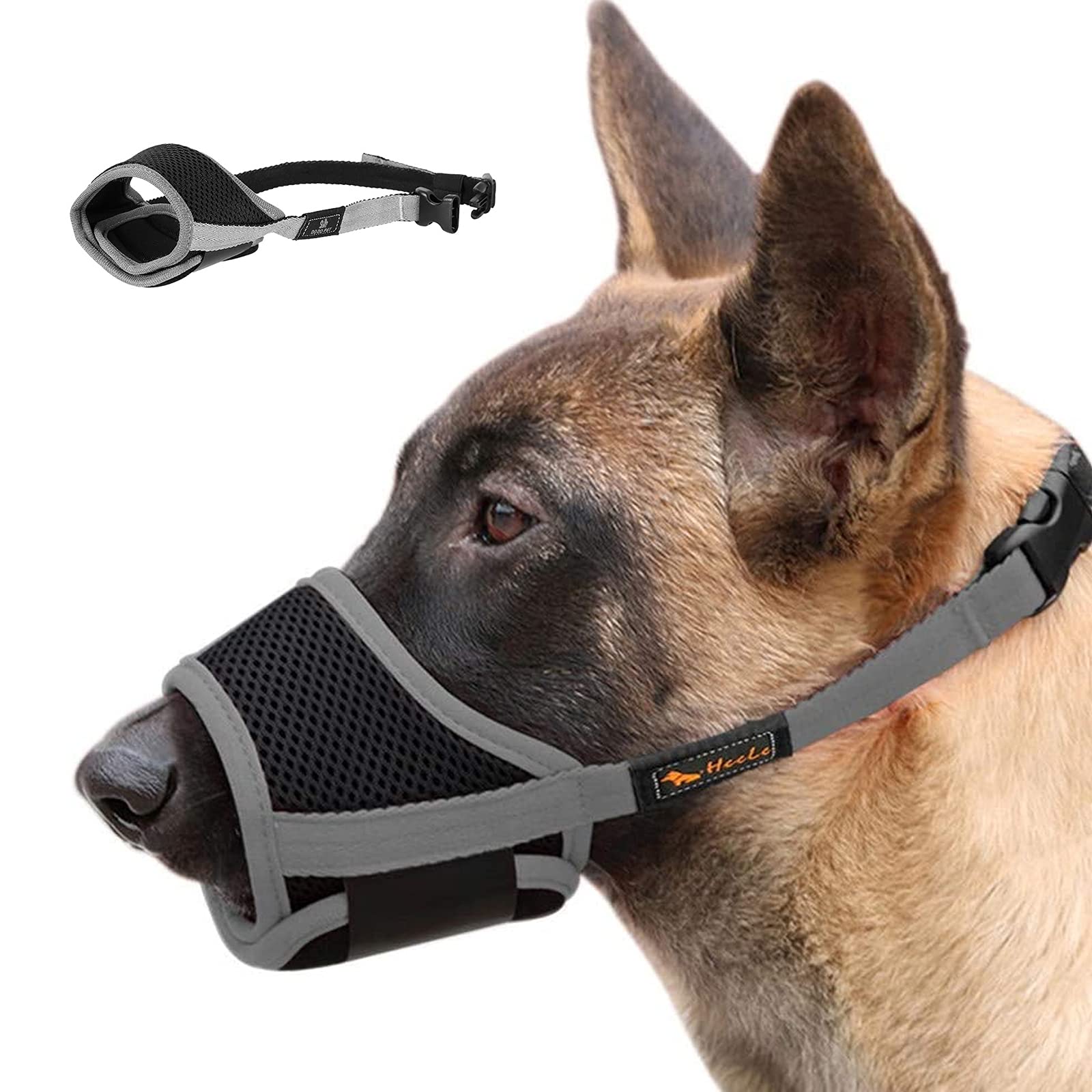 Museruola In Nylon A Rete JYNVO – Regolabile, Traspirante, Antiabbaio E Antimorso, Taglia XL Per Pastori Tedeschi E Golden Retriever