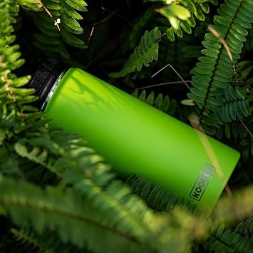 koodee Water Bottle-16 oz Stainless Steel Double Wall Vacuum Insulated Water Bottle for Gorls and Women, Reusable Metal Water Flask with Leakproof Spout Lid (Apple Green)