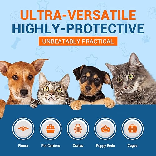 Miniatura 3 de MED PRIDE Almohadillas de entrenamiento para perros Paquete de 5  Desechables, ultra absorbentes, almohadillas para orina de cachorros de 6 capas