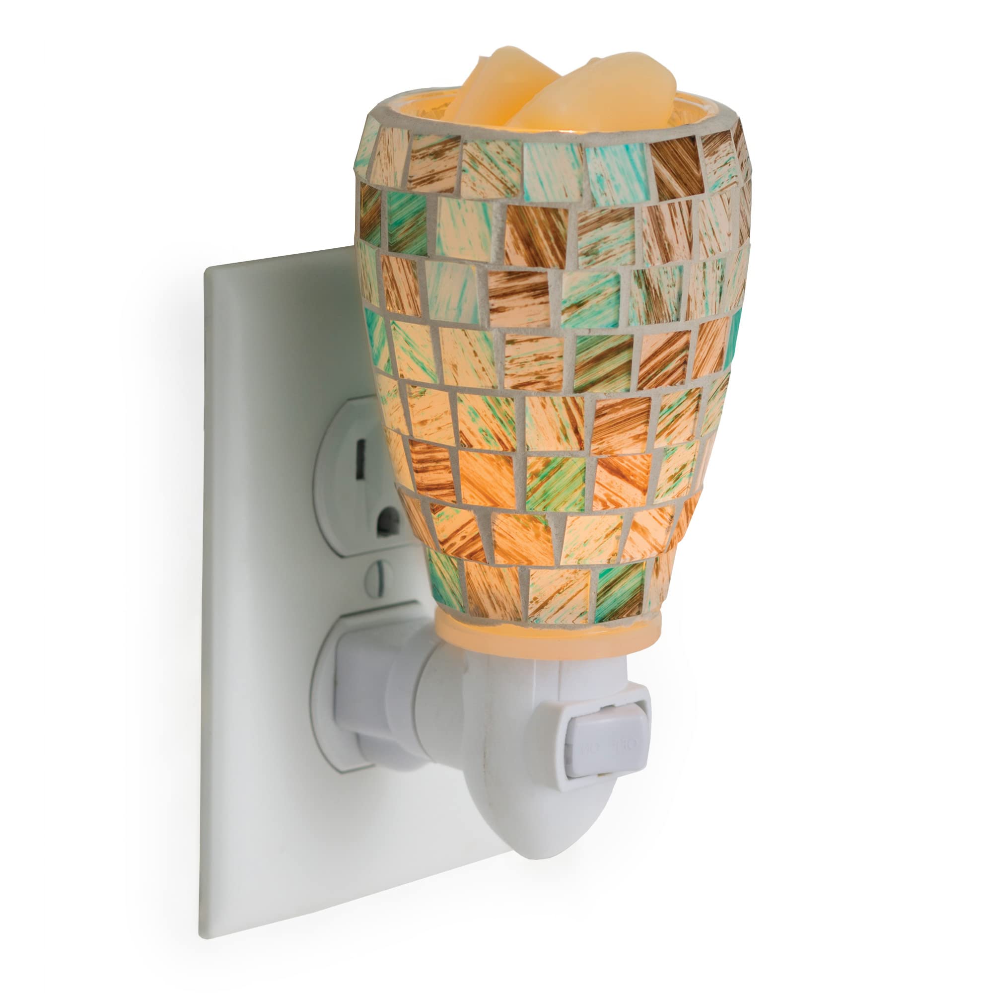Candle Warmers Etc Blue And Green Tiles Pluggable Sea Glass Scent Warmer