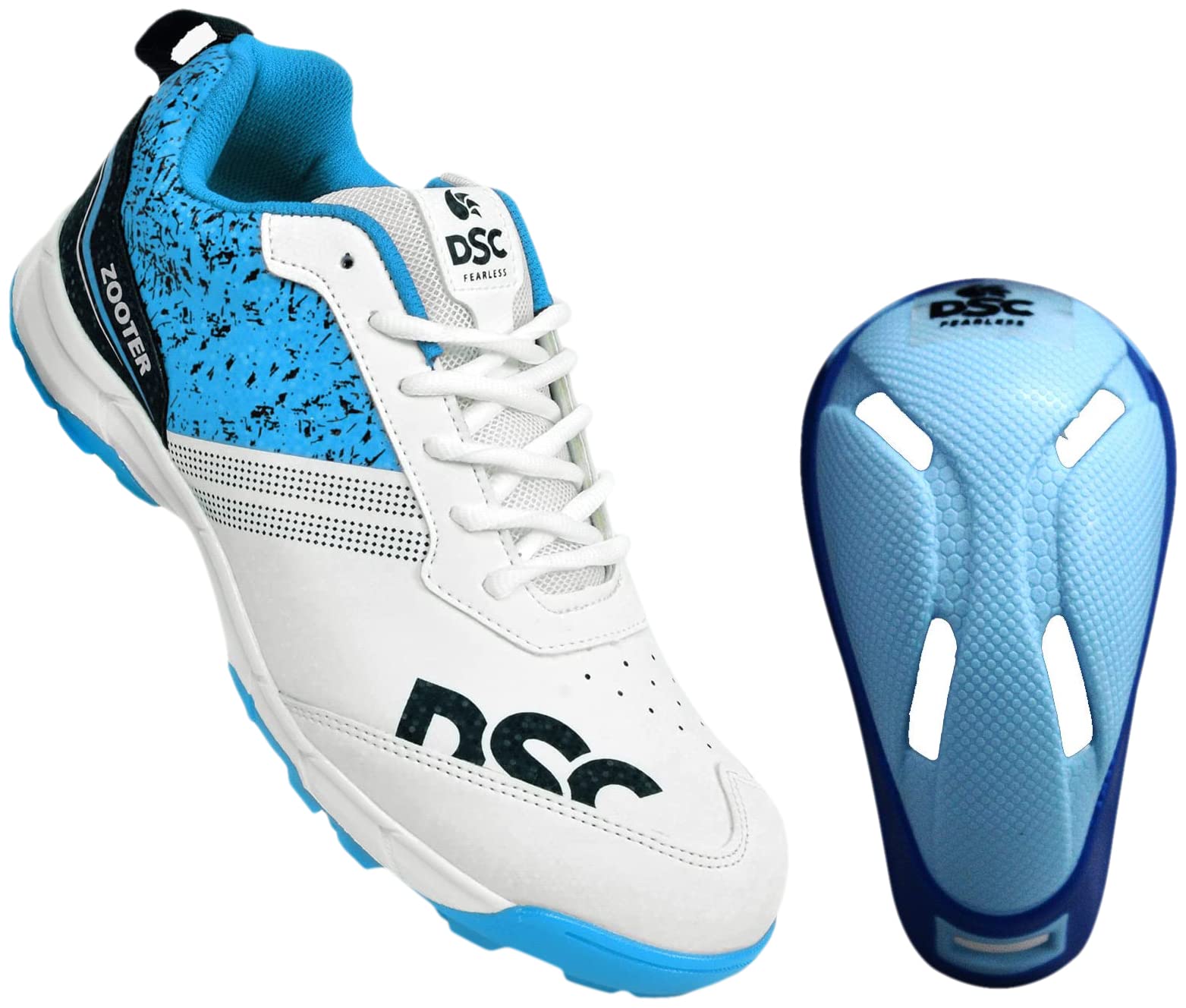 DSC Zooter Cricket Shoe for Men and Boys, Size-10 UK (White-Blue) Armour Cricket Abdominal Guard (Mens, Multicolour)-picture-19