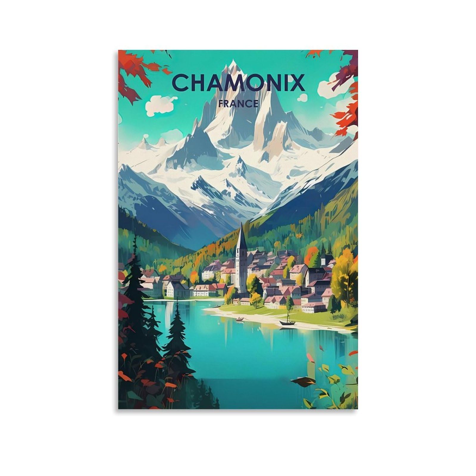 EZMLFA Diamond Painting Kits for Adults,Chamonix France DIY Diamond Painting Art Kit for Beginners Home Wall Decor Arts and Craft Kits for Adults Kids 40x50cm