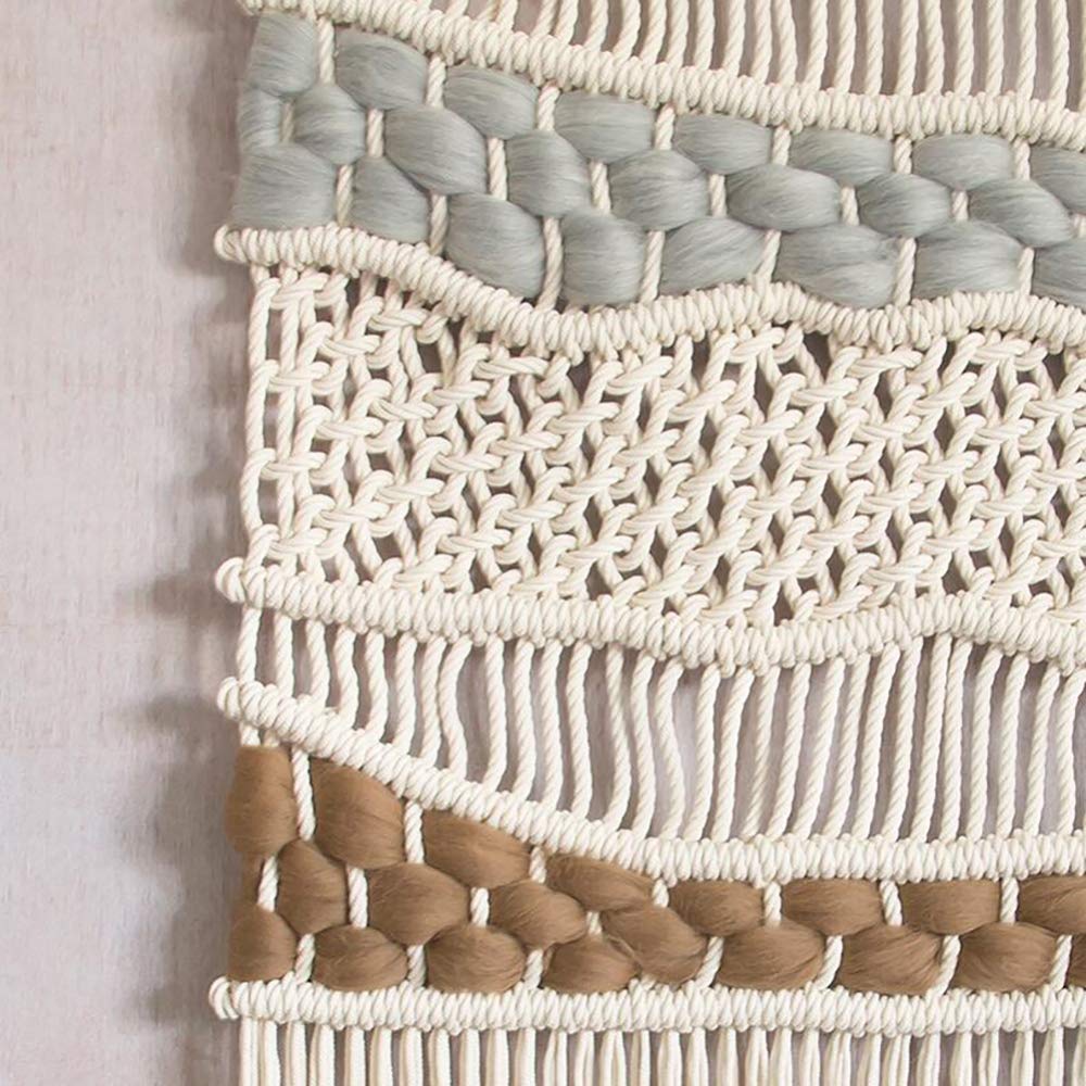 Tapiz de macramé, Tapiz Tejido Artificial teñido a Mano, decoración de Pared de salón y Dormitorio