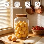 KEYWING 1 Gallon Large Glass Jars With Airtight Lid, 2Pcs Glass Food Storage Containers With Lids, Flour Rice Contianers for Pantry Kitchen Organization Egg Cookie Sugar Cereal