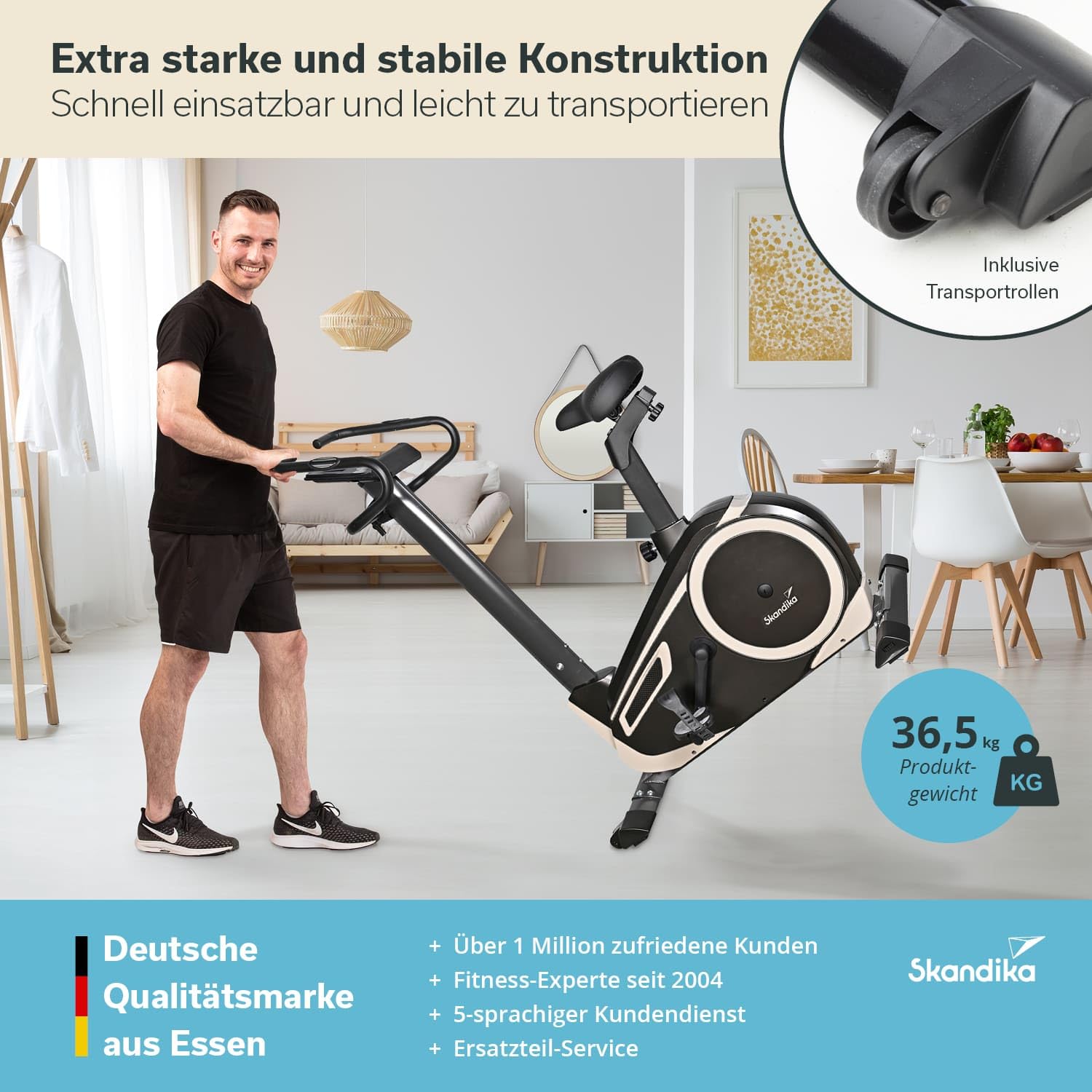 Skandika Ergometer Morpheus | Heimtrainer für Zuhause, 12 kg Schwungmassensystem, 32 Levels, 24 Programme, App Kompatibel mit Kinomap, Pulsgurt, Tablethalterung | Indoor Fahrrad bis 150 kg