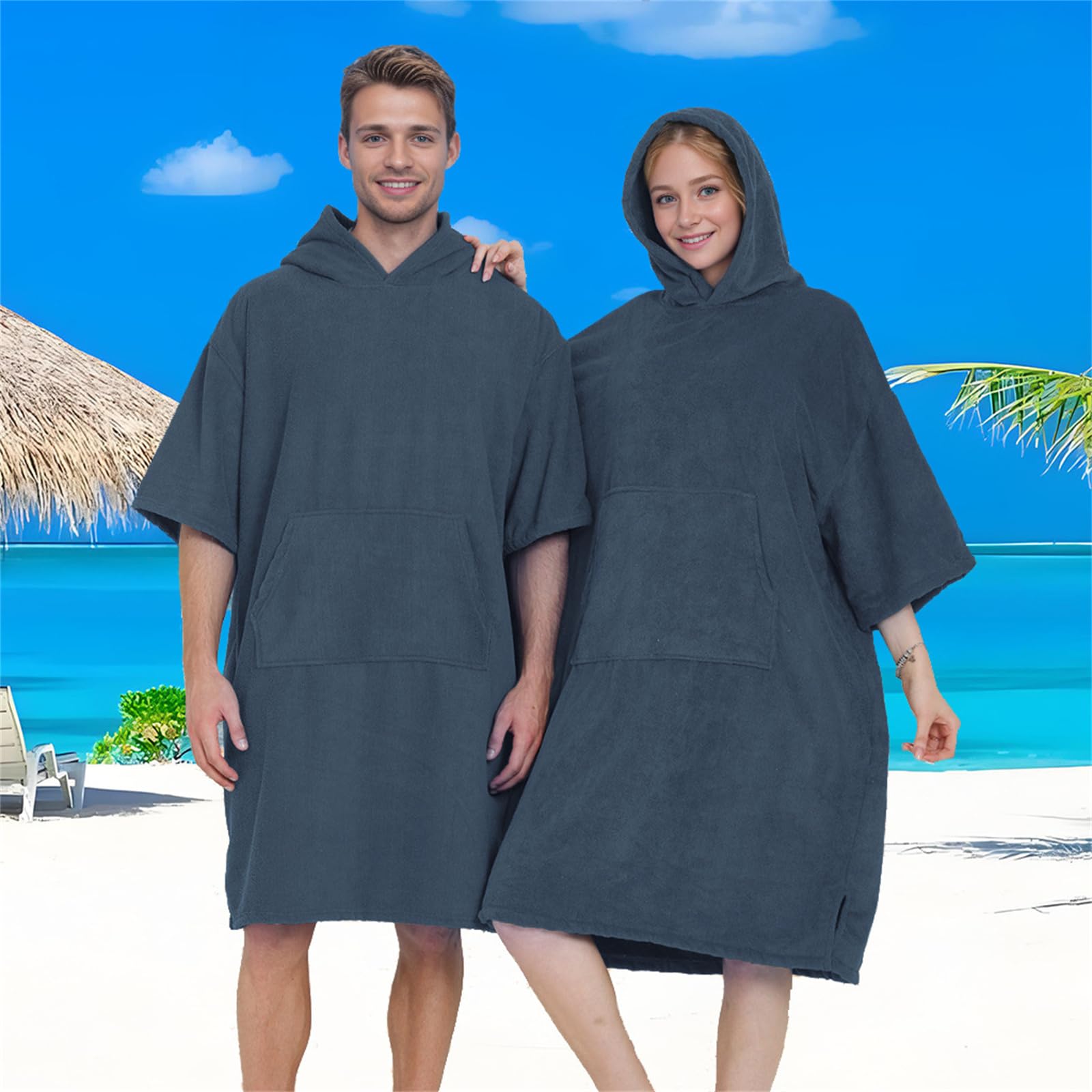 Albornoz de secado rápido de tamaño grande para playa, piscina, surf, toalla de microfibra con función de cambio de privacidad, bata fina de camping