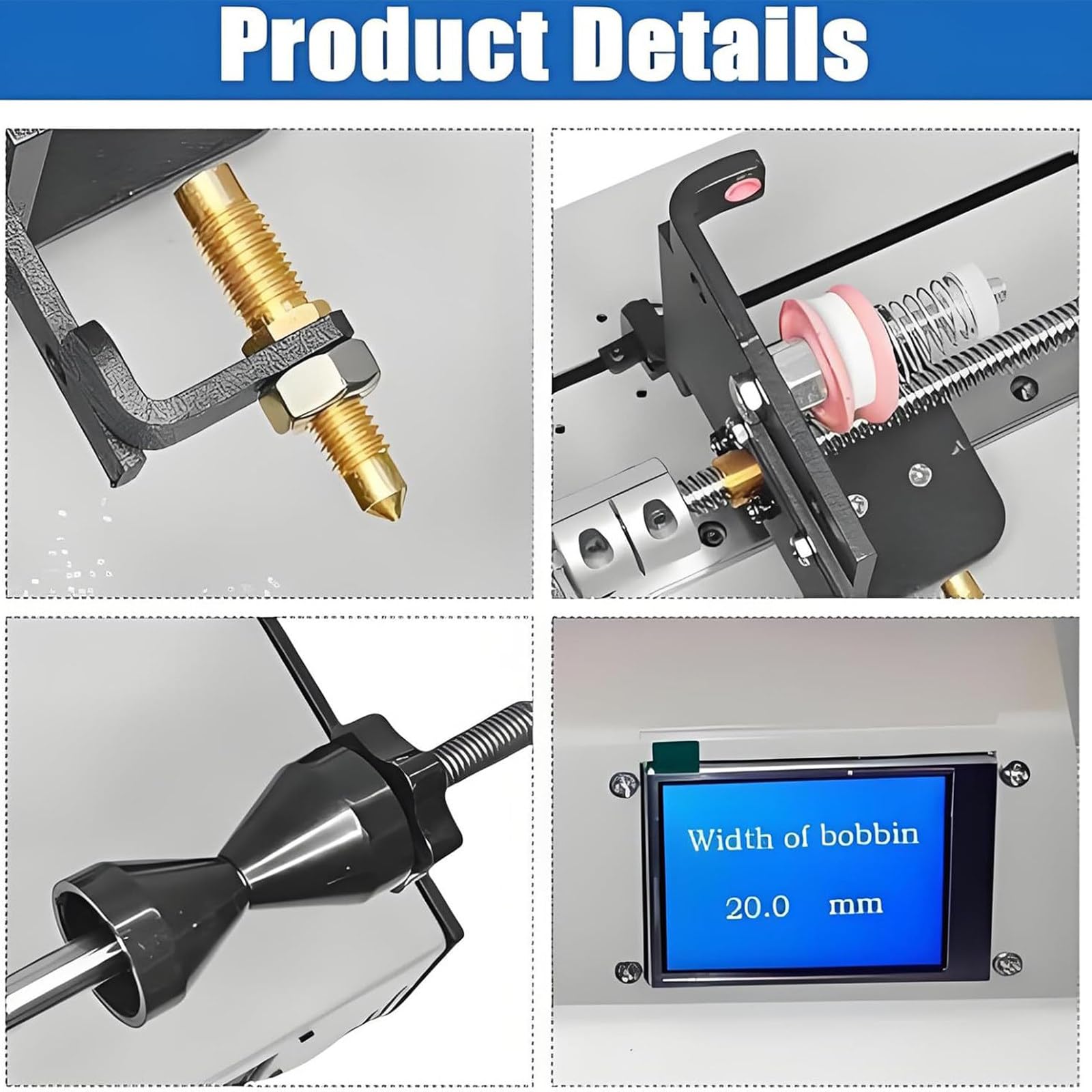 Bobinadora automática de bobina, amplificador de tubo programable, bobina de línea de pesca, 120-900 rpm, pantalla LCD de precisión de 0,01 mm