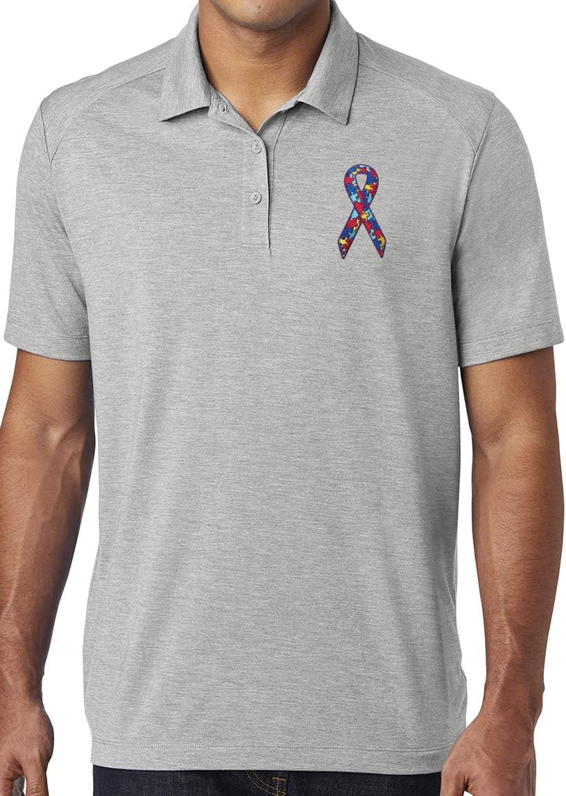 Mens Autism Awareness Ribbon Polo Shirt