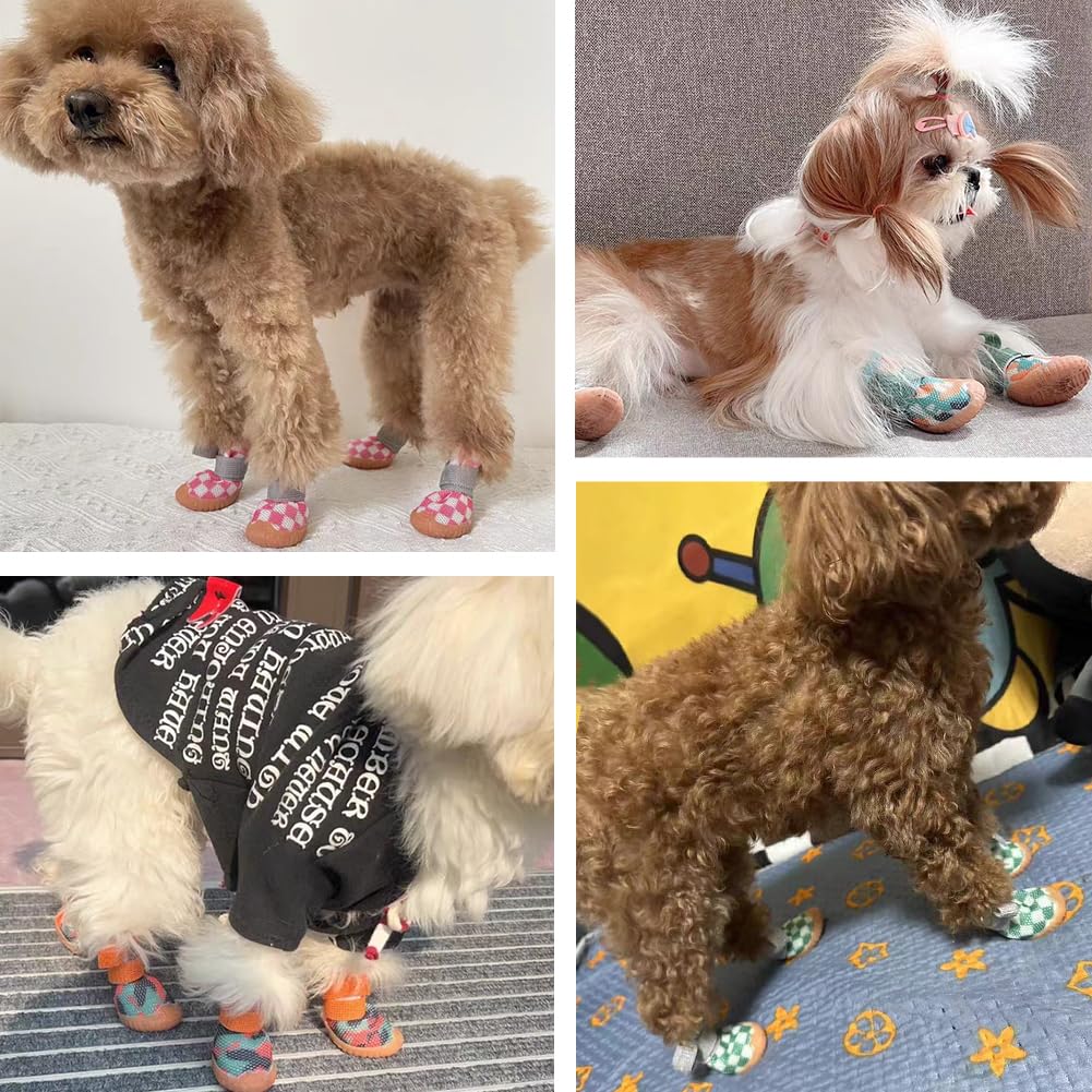 4 Stuks Ademende Mesh Hondenlaarzen voor Kleine Honden