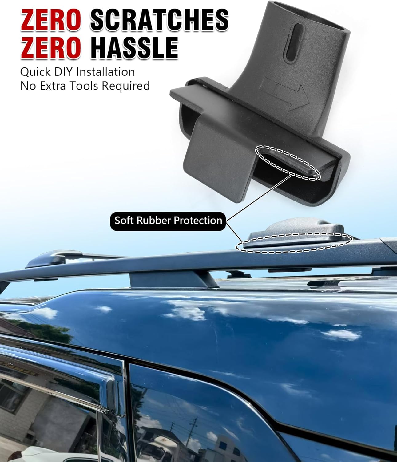 Roof Rack Cross Bars 330 lbs for Ford Bronco Sport Off-Road, Heavy Duty Aluminum, No-Drill Clamp-On, Low-Noise Aero Design, Fits Badlands 2021–2026, Outer Banks 2022–2026, First Edition 2021