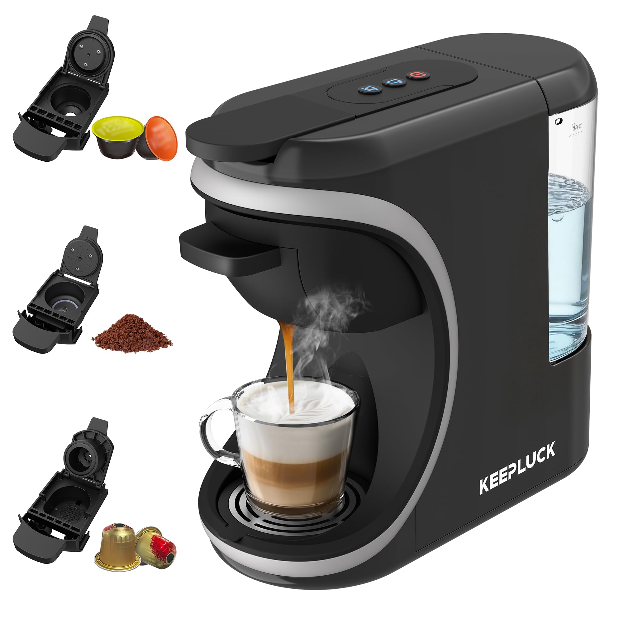 Cafetera de cápsulas 3 en 1 para Nespresso Original/para Dolce Gusto/polvo, compacta y ahorra espacio, 600 ml (ST-551)