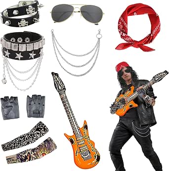 Cosplay Rocker Amazon.com: 10pcs 80s Rocker Costume Set Roll Punk Cosplay Outfit ...