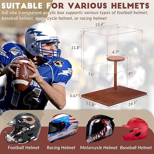 Miniatura 70 de JupDec Estuche de exhibición de pelotas de golf de acrílico transparente con base de madera y camiseta, caja de almacenamiento transparente