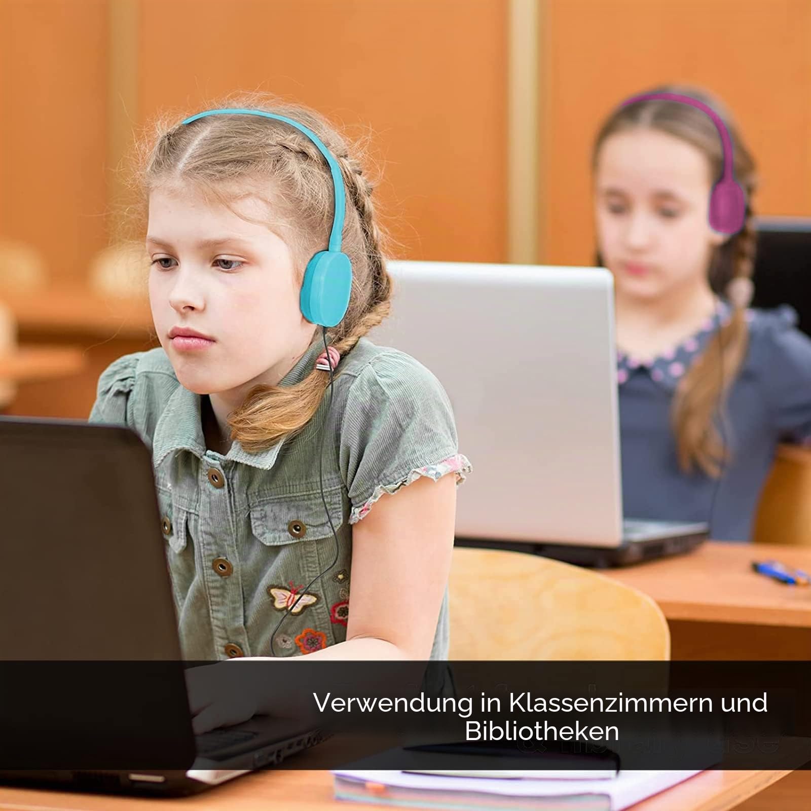 GEEKRIA Kabelgebundene Kopfhörer für Klassenzimmer, verstellbare On-Ear-Kopfhörer, Kinder-Headset für Schulen, Studenten, Bibliotheken, Computerlabor, Testzentren, Großpackung (ovale Ohrmuscheln)