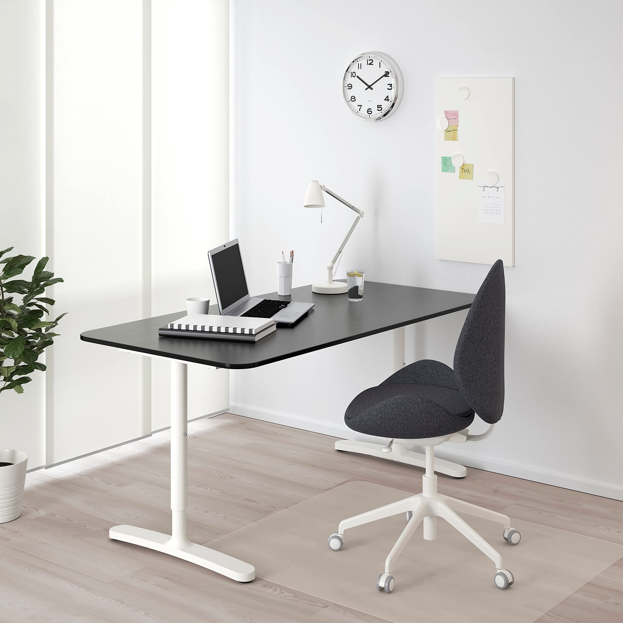 Amazon.co.jp: IKEA BEKANTデスク、160x80cm、ブラックステンド
