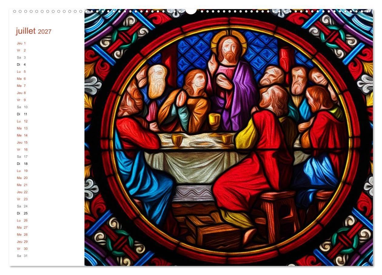 LES VITRAUX (Calendrier mural haut de gamme 2027 DIN A2 vertical), CALVENDO calendrier mensuel: Composition graphique de tableaux en peinture numérique, sur le thème des vitraux. (CALVENDO Art)