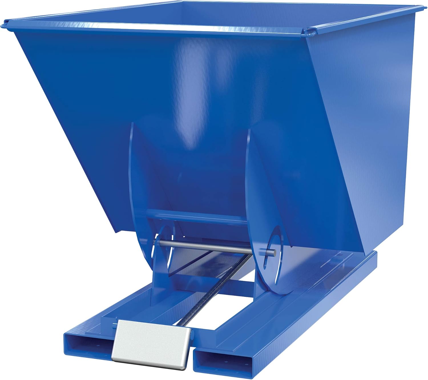 Vestil D-100-MD Steel Medium Duty Self Dumping Hopper 1 Cubic Yard 4000 Lb. Capacity Blue