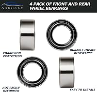 Vista 5 de Nakuuly Paquete de 4 rodamientos de rueda delantera y trasera, compatible con Polaris RZR XP 4 900 1000 Turbo Diesel Crew Scrambler Sportsman
