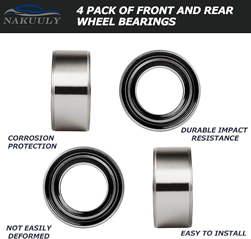 Miniatura 5 de Nakuuly Paquete de 4 rodamientos de rueda delantera y trasera, compatible con Polaris RZR XP 4 900 1000 Turbo Diesel Crew Scrambler Sportsman