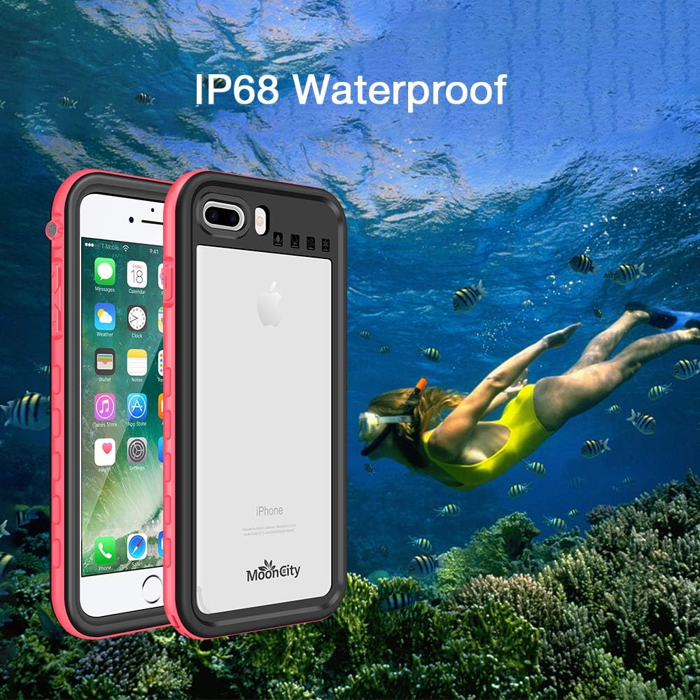 MoonCity Waterproof Case for iPhone 7 Plus/8 Plus, IP68 Waterproof Snowproof Shockproof and Dustproof Cover Case, Underwater Full Sealed Cover Case for iPhone 7 Plus/8 Plus, 5.5 inch
