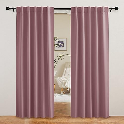 Miniatura 49 de RYB HOME - Cortinas blancas, cortinas para oscurecer la habitación, con aislamiento térmico, juego de cortinas opacas para dormitorio, sala