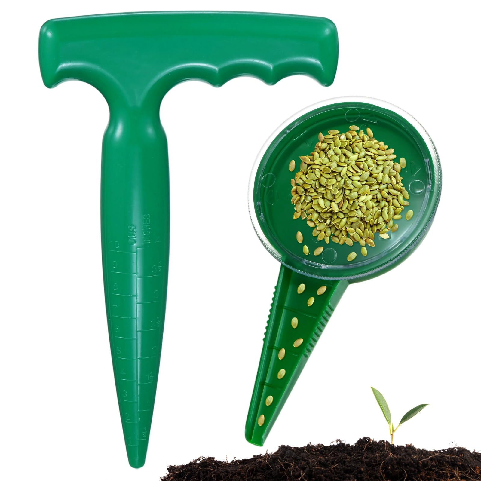 M METERXITY 1-Set Seed Planter Tool Plastic, Dark Green