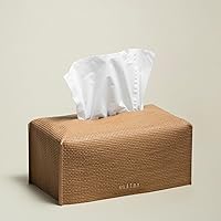 Vista 17 de OLETHA Cubierta Estética de Caja de Paños Rectangular, Titular de Paños Planos Medianos Rectangular, Textura Tejida, Taupe Claro