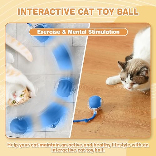 Miniatura 2 de Juguetes interactivos para gatos de interior, juguete recargable de 360 en movimiento automático para gatos adultos aburridos de interior, juguetes