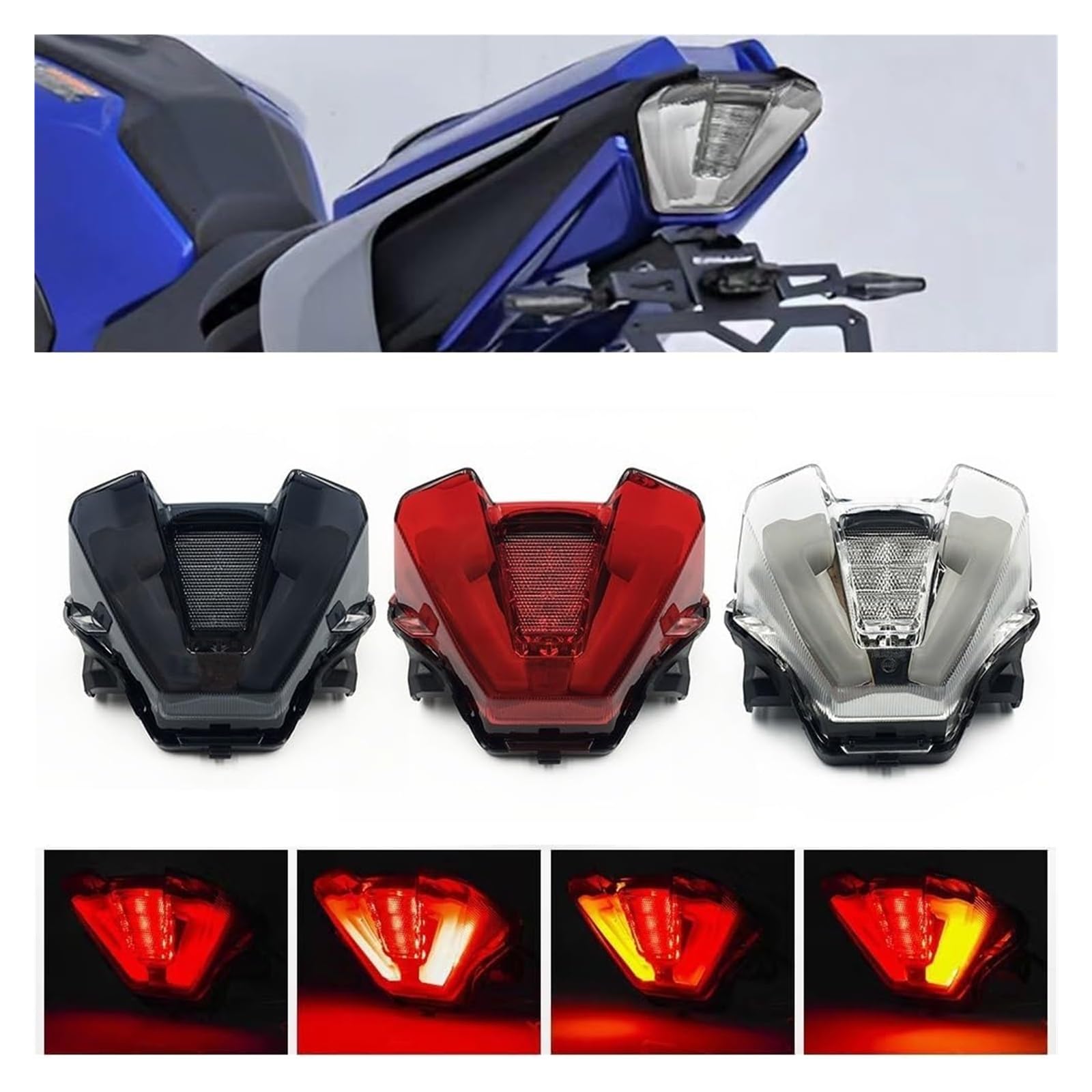 Para Yamaha Para MT-07 2018-2023 Motocicleta Modificada Piloto Trasero De Freno Intermitente Luces Traseras Integradas Luz Trasera LED Moto Intermitentes Indicadores | Color2