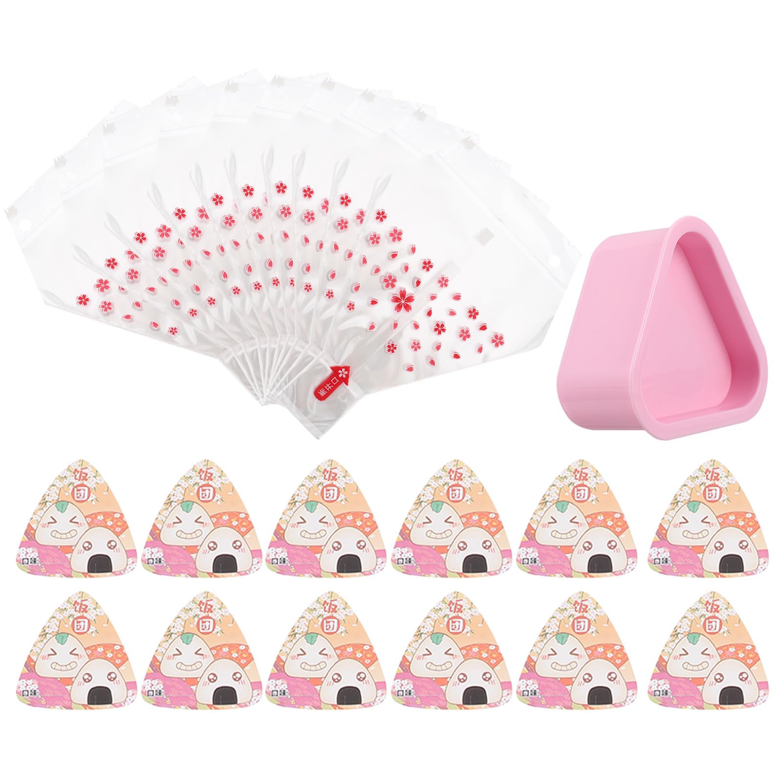 Bolas de arroz hechas con molde triangular y bolsas para sushi casero 1