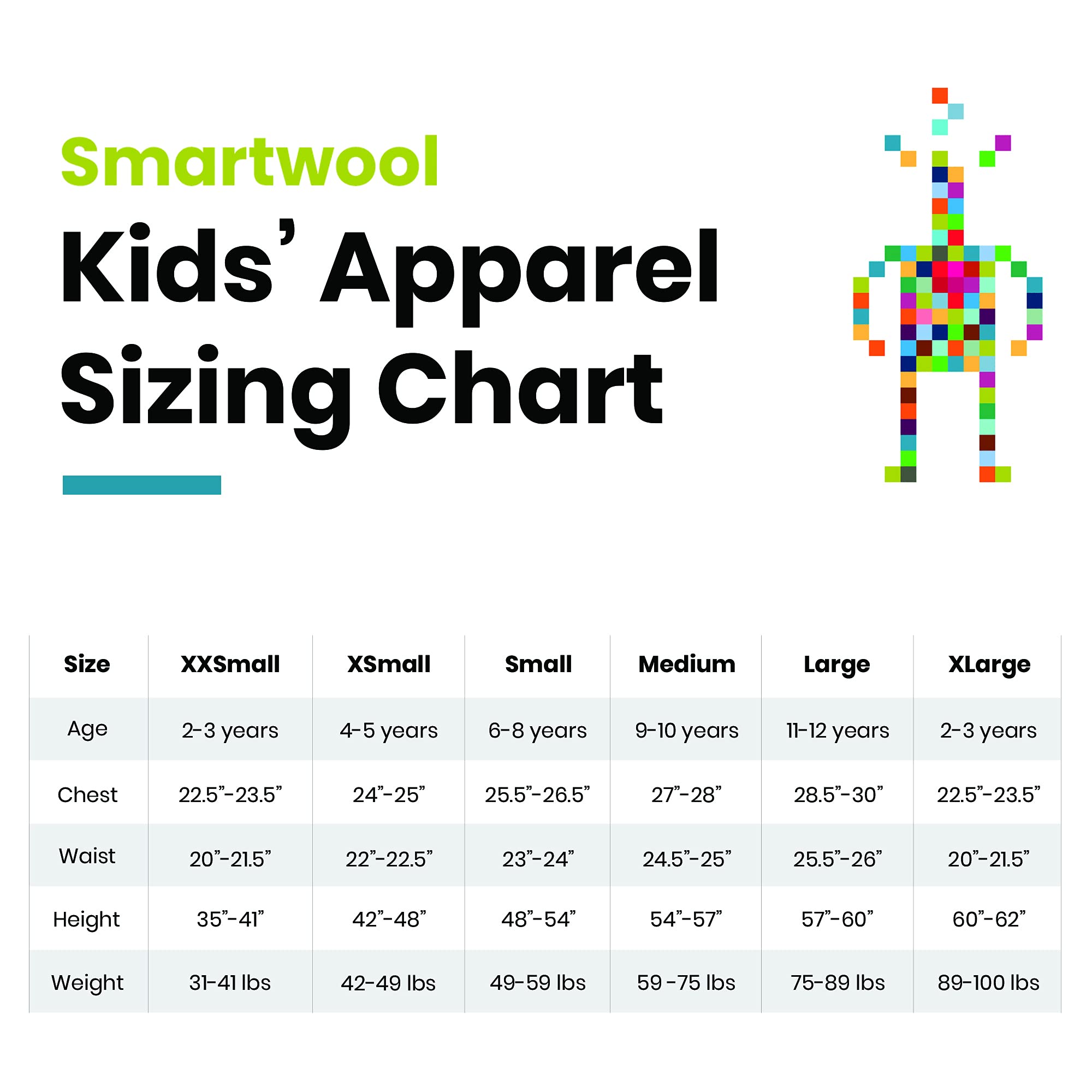 Smartwool Classic Thermal Baselayer mit Rundhalsausschnitt für Kinder Camiseta Interior térmica clásica de Merino con Cuello Redondo para niños, Schwarz, XXS Infantil Unisex