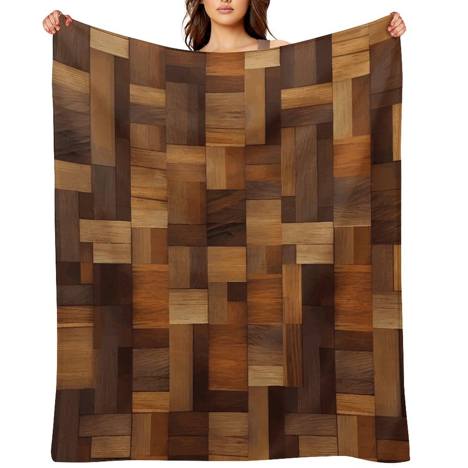Wood Blankets Flannel Soft Blanket for Couch Warm Cozy Throw Blankets Fashion Bed Blanket Thick Bath Towel Bedspread Tapestry for Home Supplies Gift 50"x60"