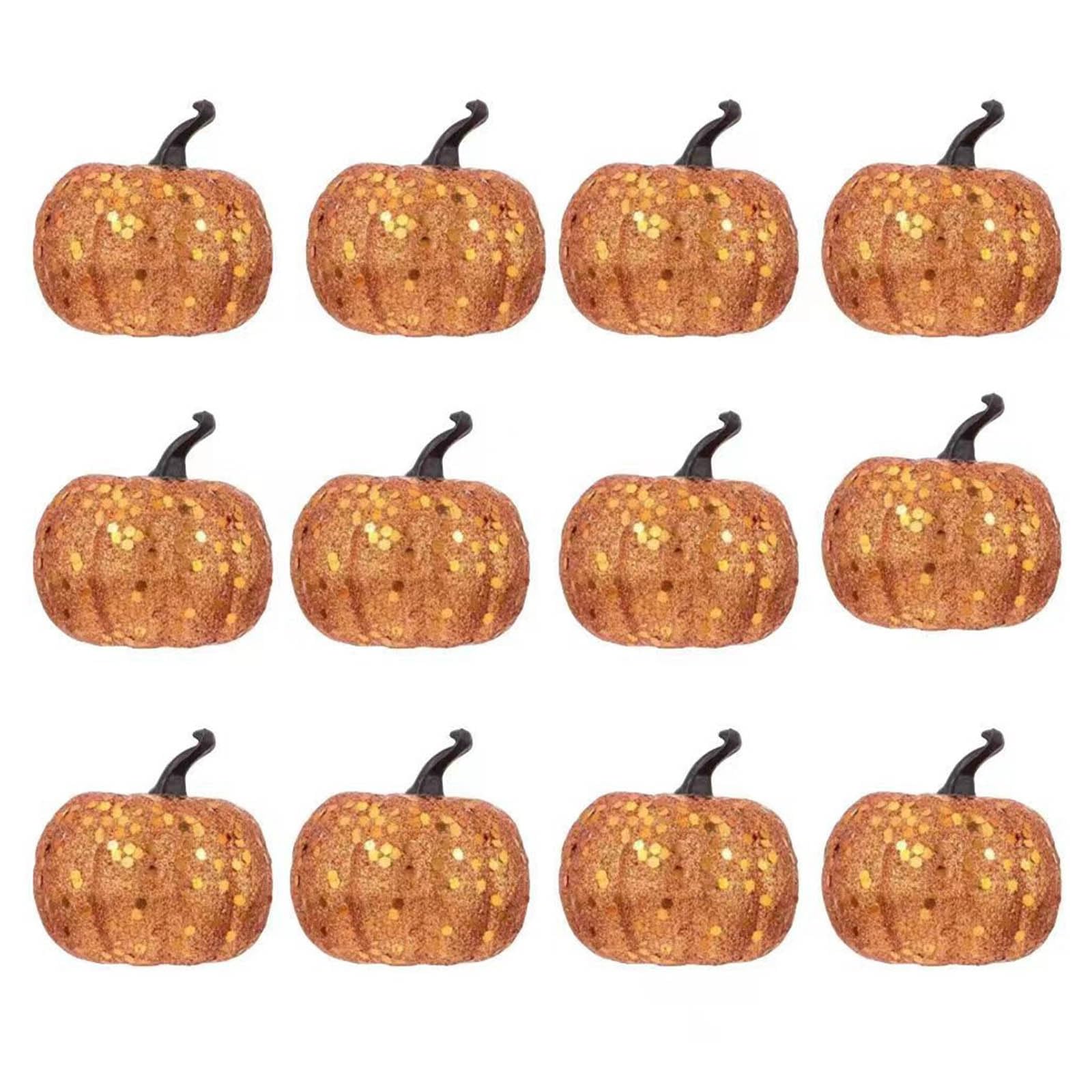 Buxuaaaa 12Pcs Artificial Pumpkins for Wedding Thanksgiving Halloween Parties Decorations, Foams Pumpkins Realistic Vegetable Pumpkin Props