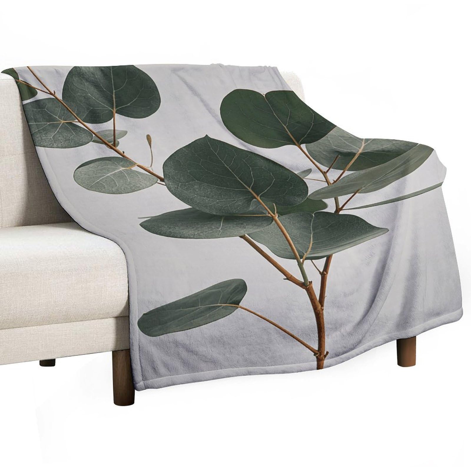 Couverture eucalyptus en flanelle douce pour lit et canapé de 152x203 cm