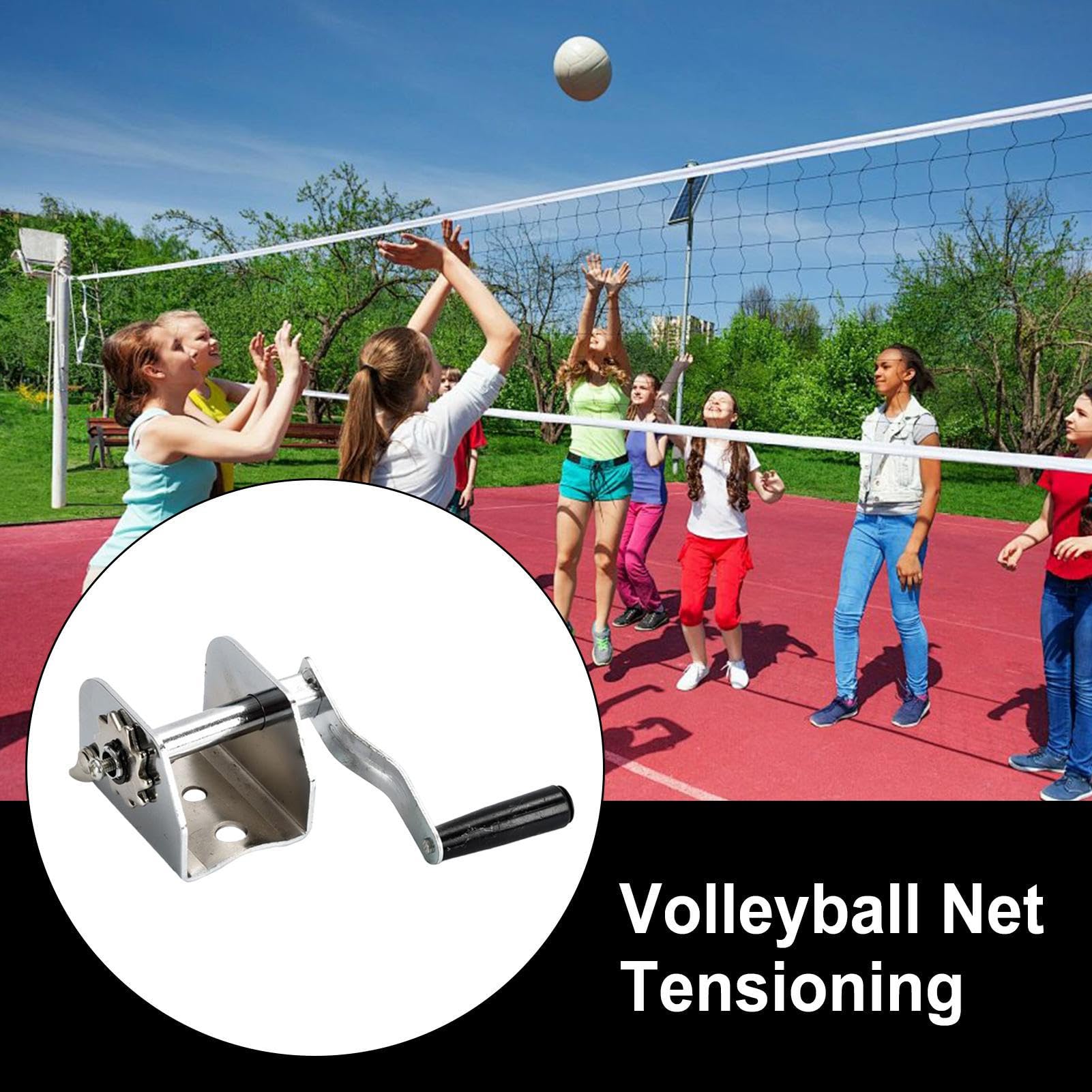 Verricello di tensione per rete di pallavolo – Tenditore per fune manuale in ghisa | Tenditore di rete per pali da pallavolo | Tenditore di , sportivi per io